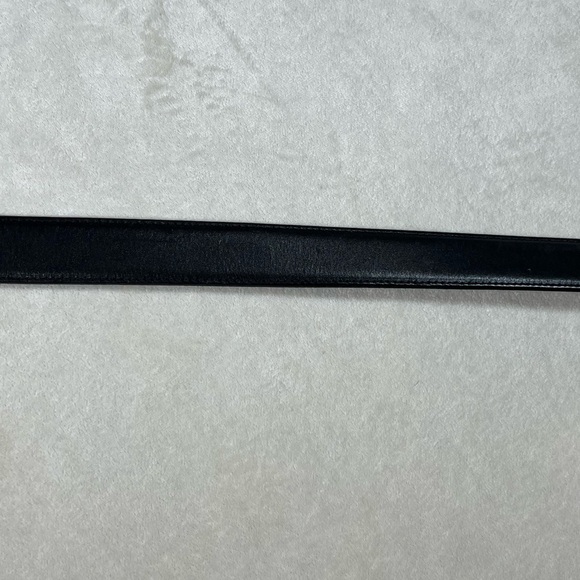 Saks Fifth Avenue 45W Aniline Kipskin Shoulder Made in USA Black Leather Belt - Picture 9 of 11